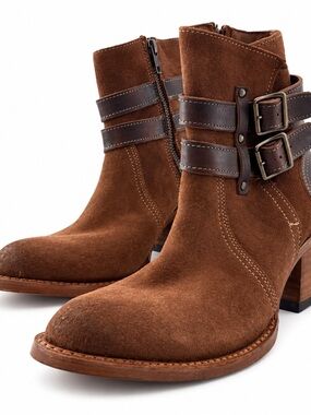 Freebird Shiloh Brown Suede Western Buckle Boots size 6 Women’s